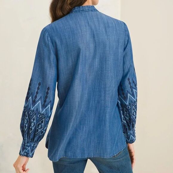 Embroidered-Sleeve Top - Picture 6 of 11